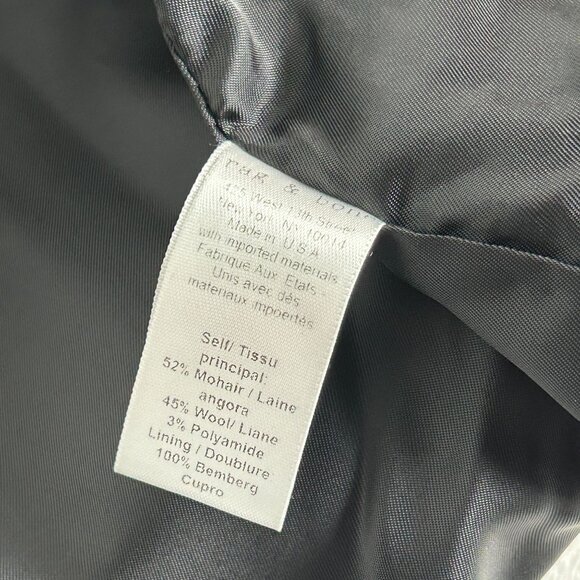 Rag & Bone Womens Mohair Wool Cardigan Jacket Charcoal Size 8 Open Front Lined - Picture 6 of 10